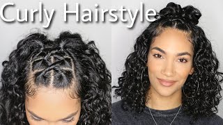 Easy Rubber Bands Hairstyle For Curly Hair | Curly Hairstyle