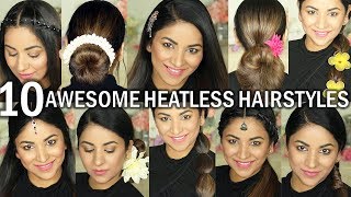10 Heatless Hairstyles For Indian Festival / Party / Special Occasion | Quick & Easy