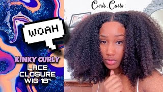 Curlscurls.Com | Super Easy Install - Kinky Curly 3C/4A Lace Closure Wig! ✨