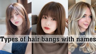 Types Of Hair Bangs With Names||Hair Bangs||The Trendy Girl