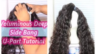 Volumious Deep Side Bang U-Part Wig Tutorial