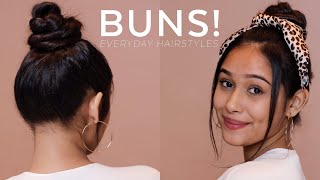 Messy Bun Hairstyles For Long Hair | Heatless Everyday Hairstyles