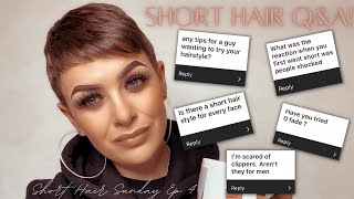 Short, Shaved, Buzzed Pixie Hair Assumptions And Advice Q&A- Short Hair Sunday Ep 4!