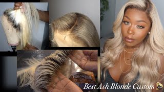 Step By Step Best Ash Blonde Custom Wig,  How-To Bleach Knots, Add Tracks Color & More Wowebony
