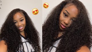 Super Natural And Affordable Curly U Part Wig With Leave Out | Hurela Hair