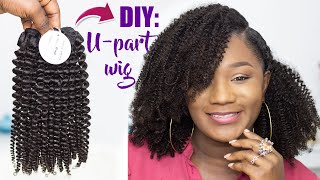 Diy Kinky Curly Undetectable U-Part Wig For Short Natural Hair | Ft Queen Weave Beauty (Qwb)