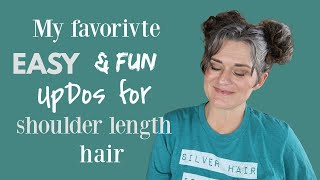 Easy And Fun Updos For Shoulder Length Hair. Great For Distracting From, Or Showing Off, Your Gray.