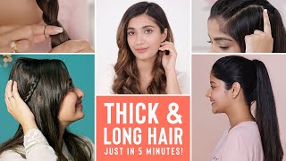 Easy Hairstyles To Instantly Add Hair Volume And Length | Hair Hacks With Ponytails And Braids