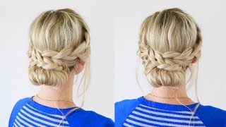 French Lace Braid Updo | Back To School Hairstyles