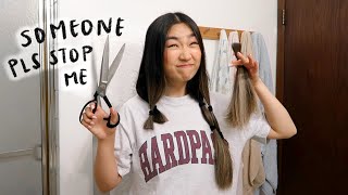 Cutting My Own Hair & Bangs With Fabric Scissors (Ft Squiggly Scissors) | Jenerationdiy