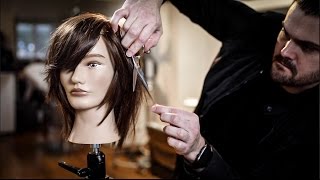 Medium Length Haircut Tutorial - Shag Haircut  With Side Bangs | Matt Beck Vlog 93