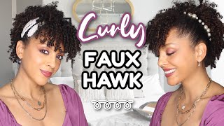 Easy Curly Faux Hawk Hairstyle With Bangs (2 Ways To Add Accessories!)