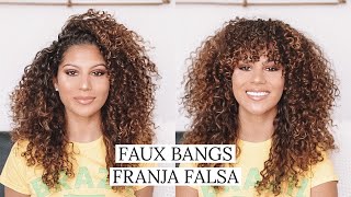Faux Bangs On Curly Hair! Franja Falsa | Eng. & Portuguese Translation