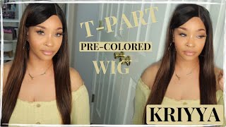 Pre-Colored T Part Straight Highlighted Wig| Ft. Kriyya Hair