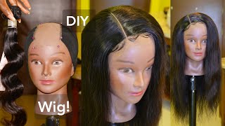 How To Make A Wig With Diy 3*5 Ventilated Lace Closure Using Human Hair Bundles | Vivian