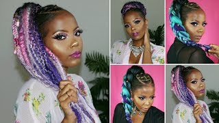  $3 Hair ?! | Easy Rubber Band Hairstyles | 4C Natural Hair Updos| #Braidbabe Giveaway | Tastepink