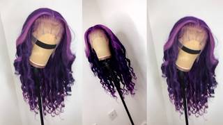 Purple Water Color Wig In 5Mins | Frontal Wig Construction| Arrogant Tae Inspired Ft. Wiggins Hair