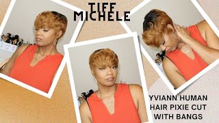 $20 Beauty!!!❤ Yviann Human Hair Wig Pixie Cut With Bangs| Amazon | Easy And Stylish!