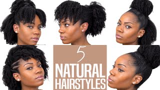 5 Natural Hairstyles (For Medium To Long Natural Hair) (Type 4 Hair)