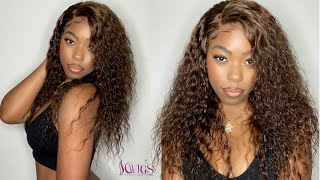 Best Fall Color Lace Front Wig | #4 Deep Wave Brazilian Hair 18 Inch | Glueless Install | Sowigs