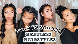 4 Easy Back To School Heatless Hairstyles! *Part 2* | Montoyatwinz
