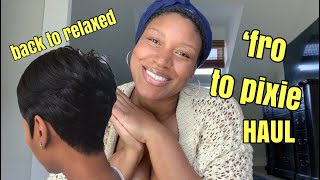 Thats It!...I'M Relaxing My Hair | Pixie Cut Hair Product Haul (2021)