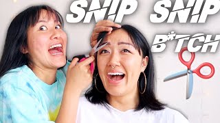 Cutting My Sister'S Bangs Cus We'Re Bored... | Quarantine Haircut | How To Cut Fringe Bang