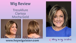 Wig Review: Tressallure Clarissa In Mocha Gold | Razor Cut A-Line Bob Plus A Cold Crimping Tutorial