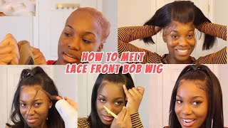 How To Melt Lace Front Bob Wig For Beginners | Hairvivi