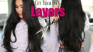 How I Cut My Own Hair In Long Layers & Face Frame  - Misslizheart