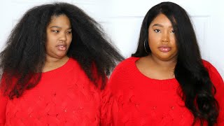 How To Fit Thick / Long | Big Hair Under A Wig! ** No Cornrows ** | Tinashe Hair