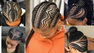  2021 Protective Cornrow| Braids Hairstyles| Updo Ponytail Hairstyles Ideas| Ghana Weaving Braids