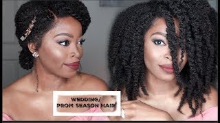 Kinky 4C Natural Hair Full Lace Wig: Twist Out| Wedding & Prom Hairstyle