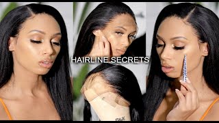  Fresh Relaxer Hairline Look! | How To Create Realistic Hairline On 360 Wig | Tweeze Tutorial