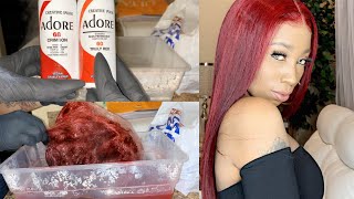 Diy | How To Watercolor Hair Red | Black To Red | Doubleleaf Wig
