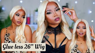 26" Glue Less Blonde Wig With Lace Closure Ft Bgmgirl Hair