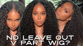 No Leave Out? No Lace! Curly V Part Wig | Nadula Hair | Alwaysameera