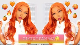Watch Me Slay |150% Density 13X4 Ginger T-Part Wig| Unboxing + Install + Review Ft Hairinbeauty