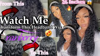 You Need This Headband Wig |Watch Me Style This 26Inch Curly Headband Wig | Ft.Cranberry Hair
