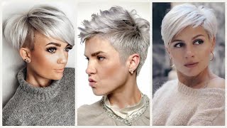 Silver Pixie Haircut Style For Women'S 40-50-80 Ages | Pixie-Bob Haircut