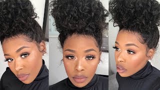 |Detailed|How To Secure A 360 Curly High Bun Wig |Bobby Pins Only! Omgqueenhair