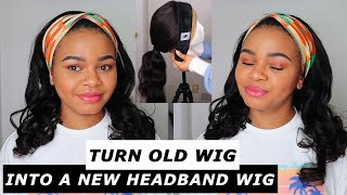 I Turned My Old Wig Into An Headband Wig | Diy Frontal Wig Into Headband Wig | Save Your Money
