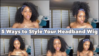 5 Ways To Style Your Headband Wig Ft. Isee Hair| Kinkycurly Hair