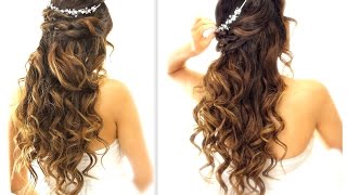 ★ Easy Wedding Half-Updo Hairstyle With Curls | Bridal Hairstyles For Long Medium Hair