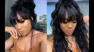 Affordable Fringe Bangs Full Lace Wig  | Wigencounters