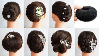 7 Cute And Easy Hairstyles Bun | New Updo Hairstyles With Braid | Simple Hairstyle Long Hair