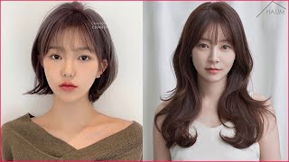 Beautiful Haircut And Color Transformation | Korean Bob Haircut | Bangs Cutting | Korean Hairstyles