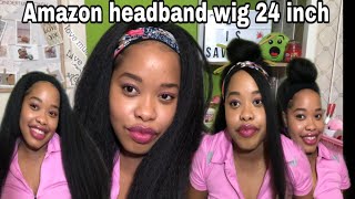 Cheap And Natural |One Of The Best Amazon Synthetic Headband Wigs??| Under 25 Usd Wigs
