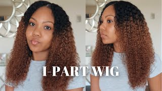 No Leave Out I Part Curly Wig Brown Color | Ilikehair