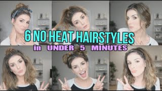 5-Minute Heatless Hairstyles - Quick & Easy, No Heat, 6 Styles! | Shenae Grimes Beech